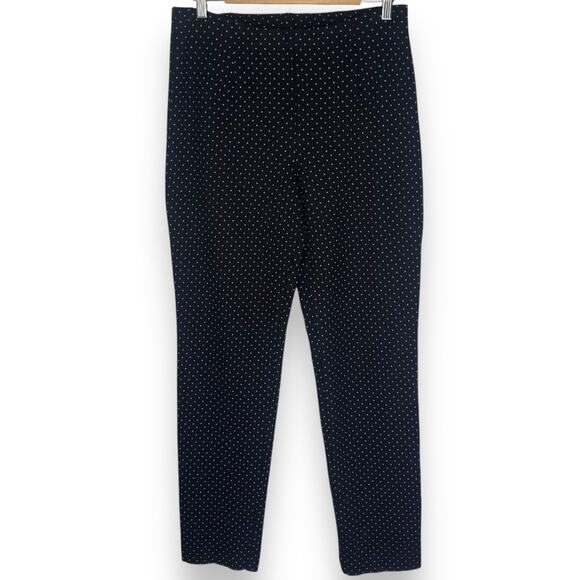 J. Jill Women's Slim Leg Ponte Knit Pants Size MT Black Polka Dot Stretch Pant - Picture 9 of 9